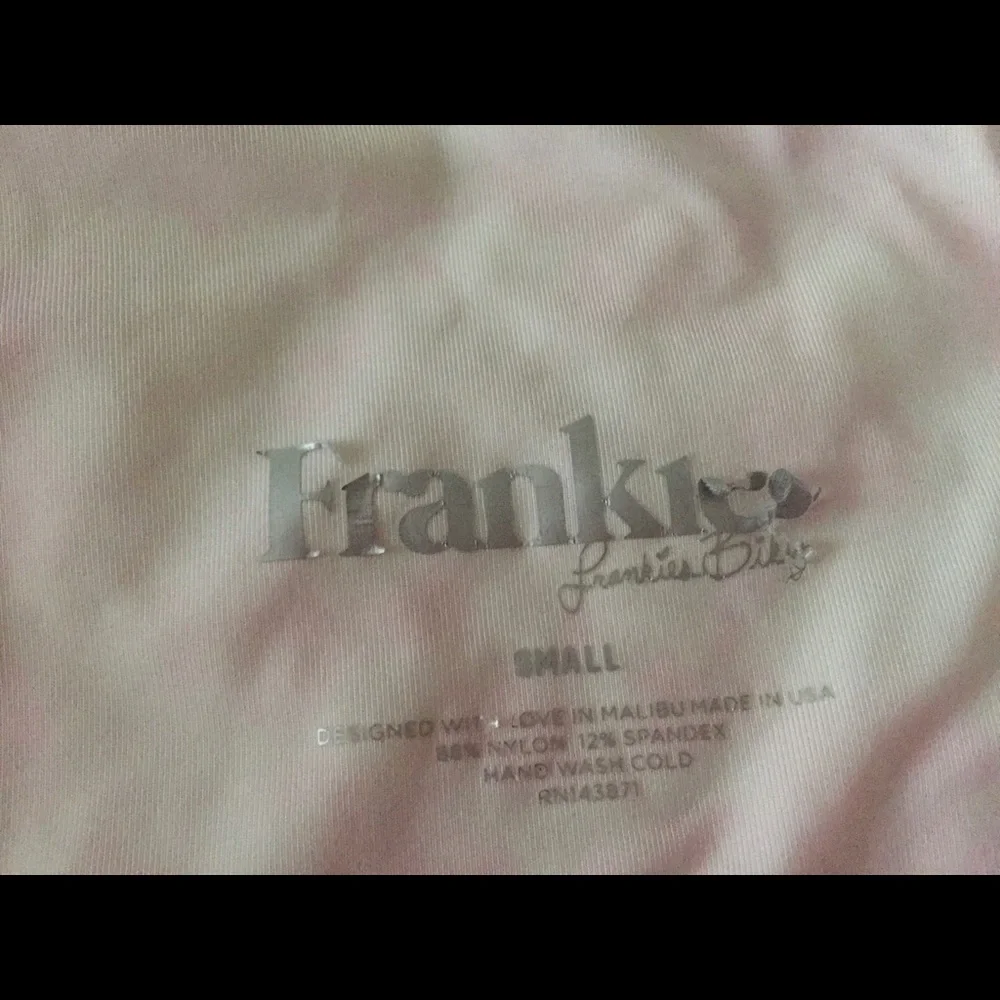 Frankie's Bikinis White and Pink One-Shoulder Cutout Bikini Top